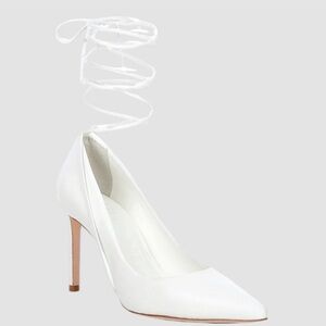ANTONIO MELANI Lillian White Lace-Up Pumps